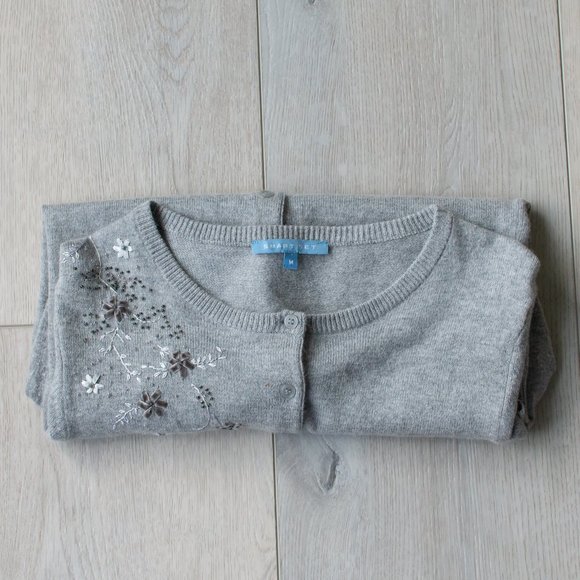 Cashmere and angora MED Grey cardigan - Picture 11 of 12